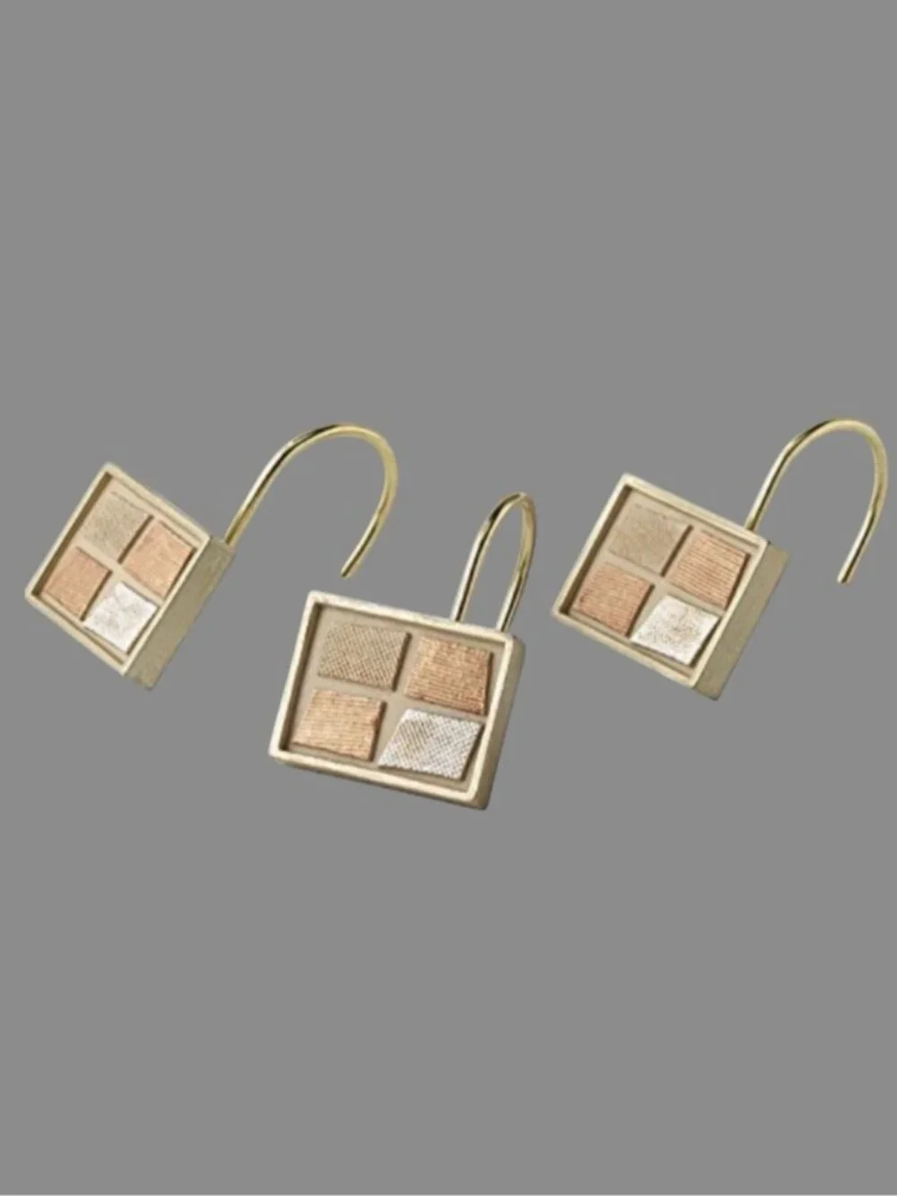 Mosaic Stone Bronze Shower Hooks by Popular Bath Set of Resin 12 Hooks NEW